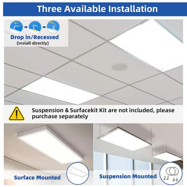 Bieuoram 2 ft. x 4 ft. 7800 Lumens Integrated LED Panel Light, 5000K White Color (4-Pieces)