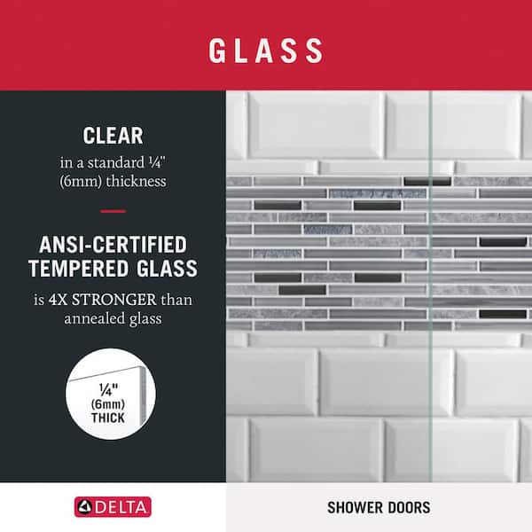 29-3/4 in. x 67-3/4 in. x 1/4 in. (6mm) Frameless Sliding Shower Door Glass Panels in Clear (For 50-60 in. Doors)