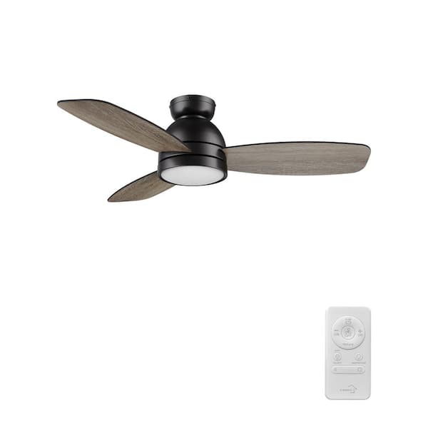 CARRO Thibault 44 in. Color Changing Integrated LED Indoor Matte Black 10-Speed DC Ceiling Fan with Light Kit/Remote Control