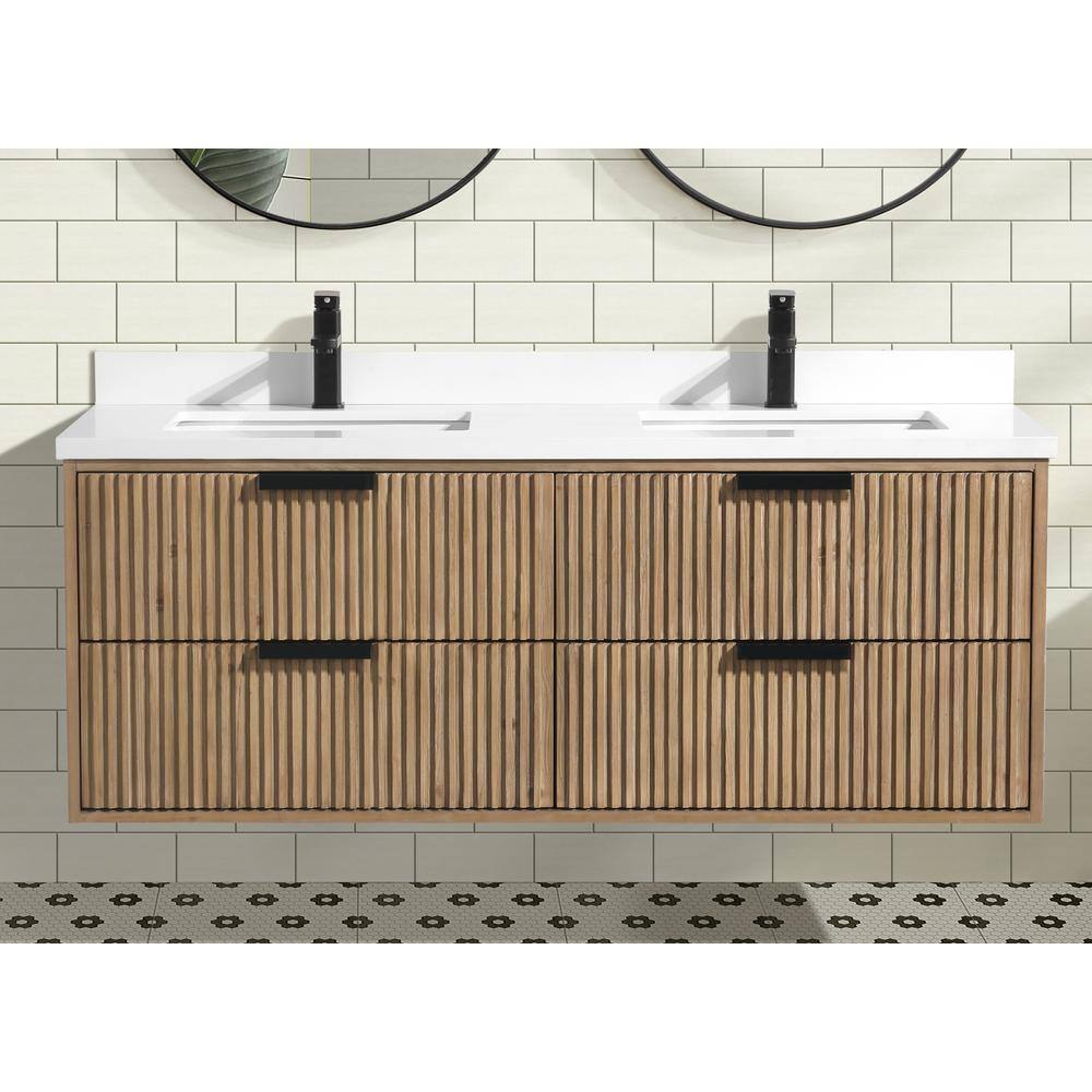 San Diego 55'' Weathered Fir Double Bathroom Vanity