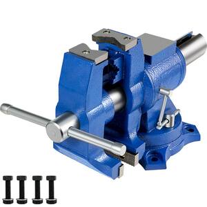 Heavy-Duty Bench Vise 4 in. Double Swivel Rotating Vise Head/Body Rotates 360-Degree Pipe Vise 15KN Clamping Force