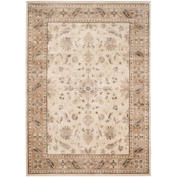 SAFAVIEH Vintage Stone/Caramel 11 ft. x 15 ft. Border Area Rug