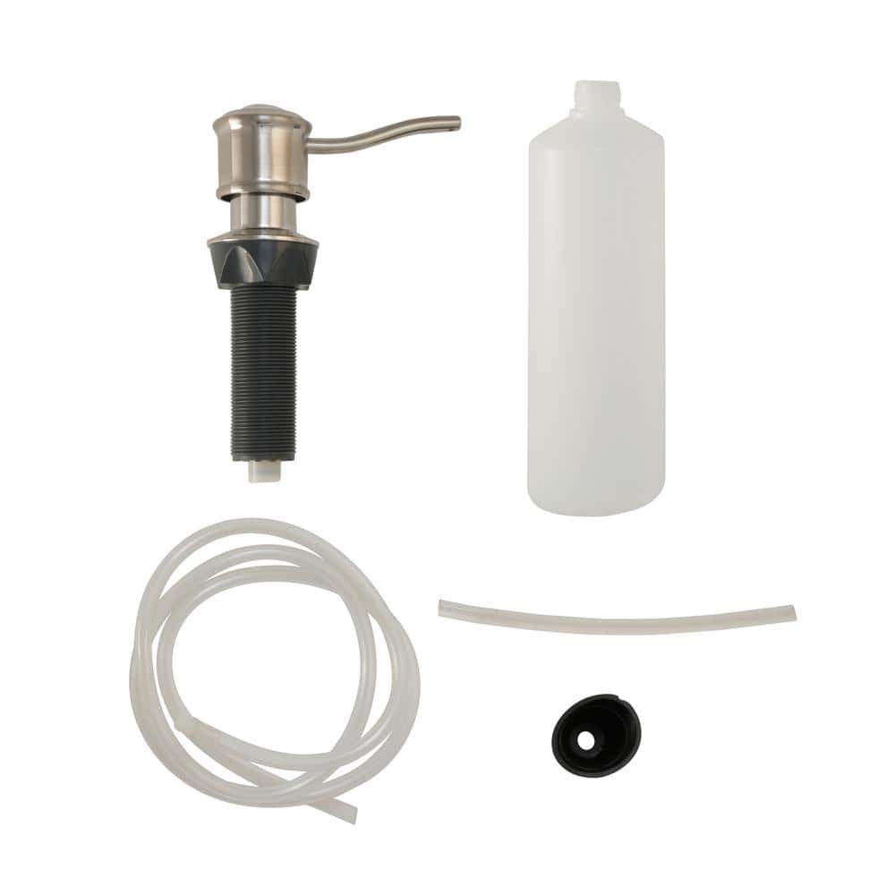Brushed Nickel Curved Nozzle Soap Dispenser with Hose