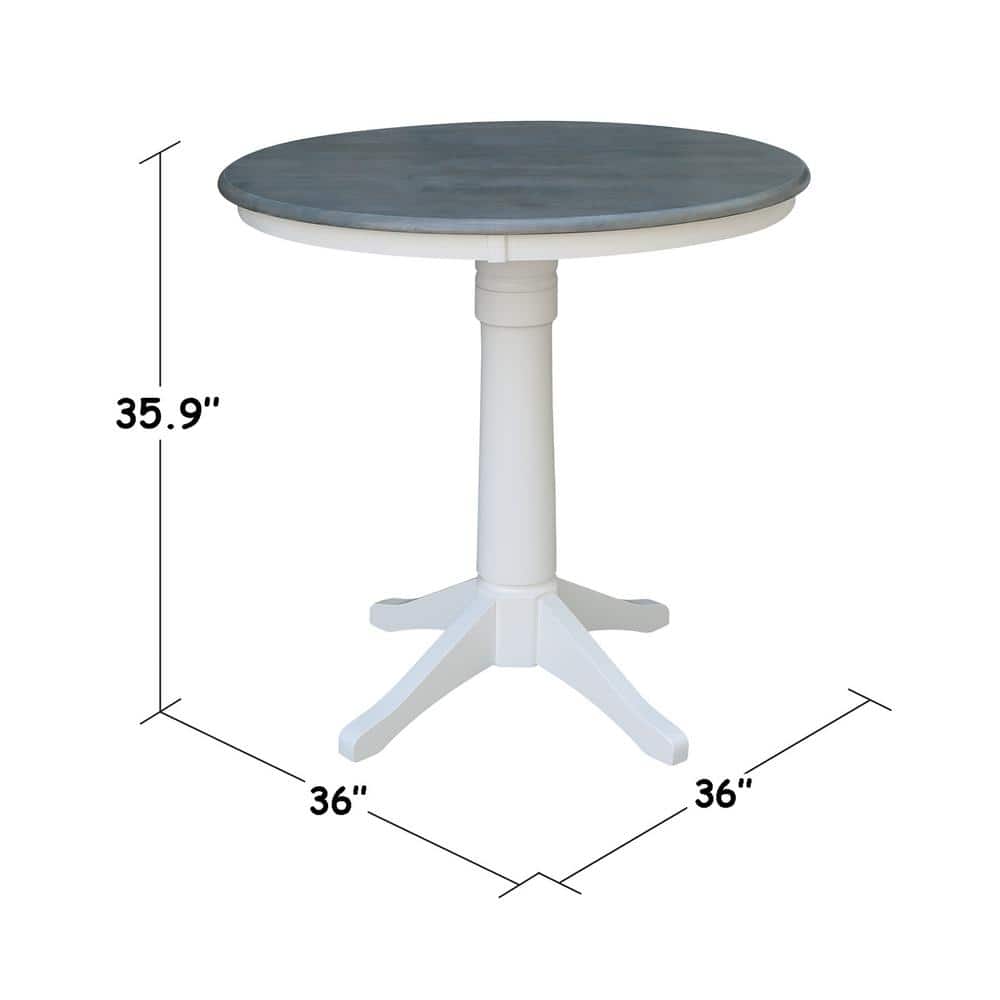 Heather Gray and White Solid Wood Counter Height Dining Set