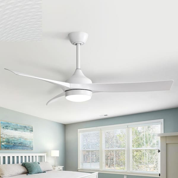 52 in. Indoor/Outdoor Integrated LED White Ceiling Fan with Light Kit and Remote Control