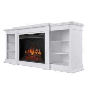 Eliot Grand 81 in. Freestanding Electric Fireplace TV Stand in White