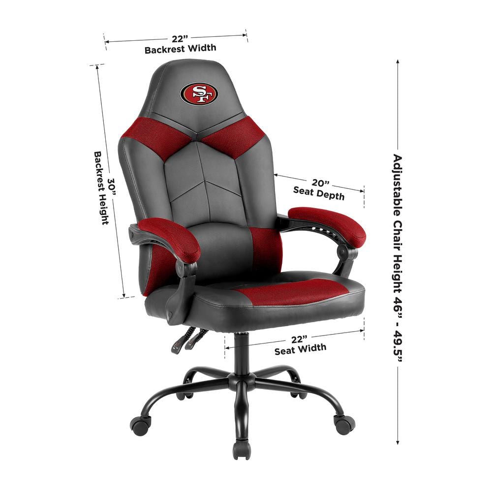 San Francisco 49ers Black and Red High-Back Mesh Office Chair
