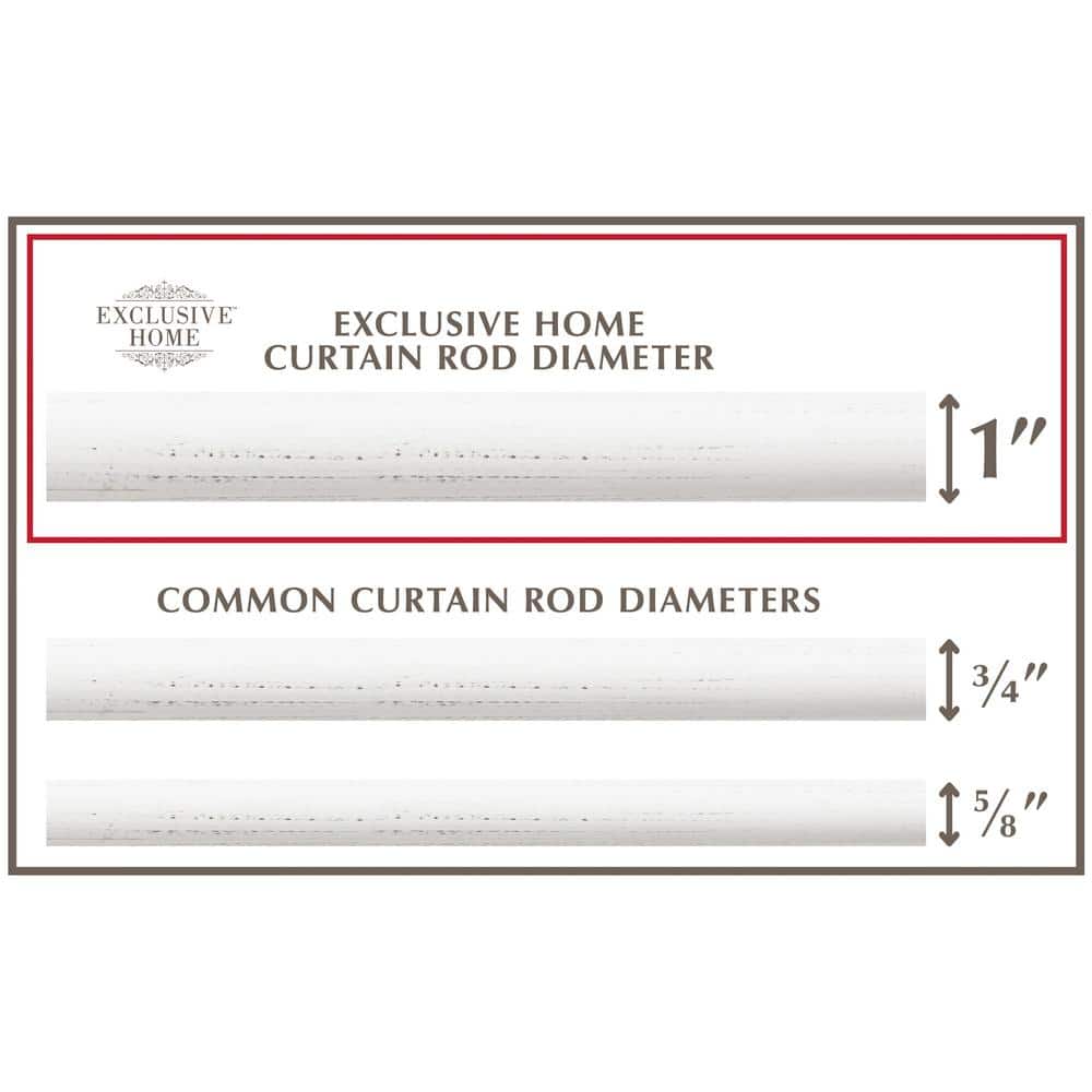 Distressed White Adjustable Iron Curtain Rod with Finials