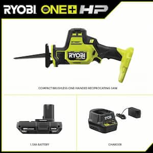 ONE+ HP 18V Brushless Cordless Compact One-Handed Reciprocating Saw Kit with 1.5 Ah Battery and 18V Charger