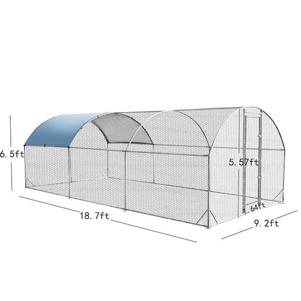 Amucolo 9.2 ft. x 18.7 ft. Large Metal Walk-in Chicken Run