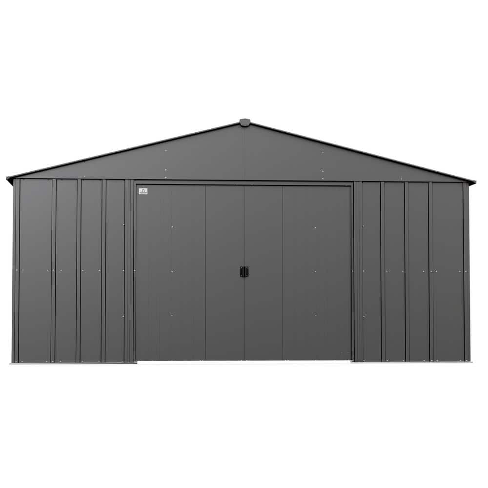 14 ft x 14 ft Charcoal Steel Storage Shed