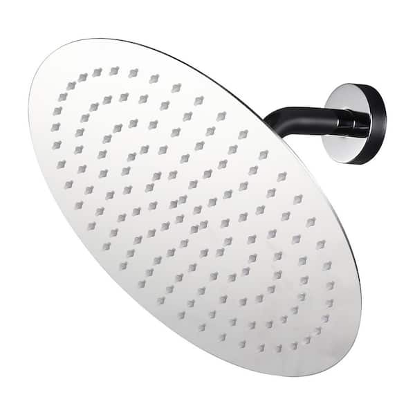 VEVETTA 1-Spray Patterns with 1.75 GPM 12 in. Wall Mount Rain Fixed Shower Head in Polished Chrome