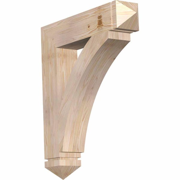 Ekena Millwork 5.5 in. x 34 in. x 30 in. Douglas Fir Thorton Arts and Crafts Smooth Bracket