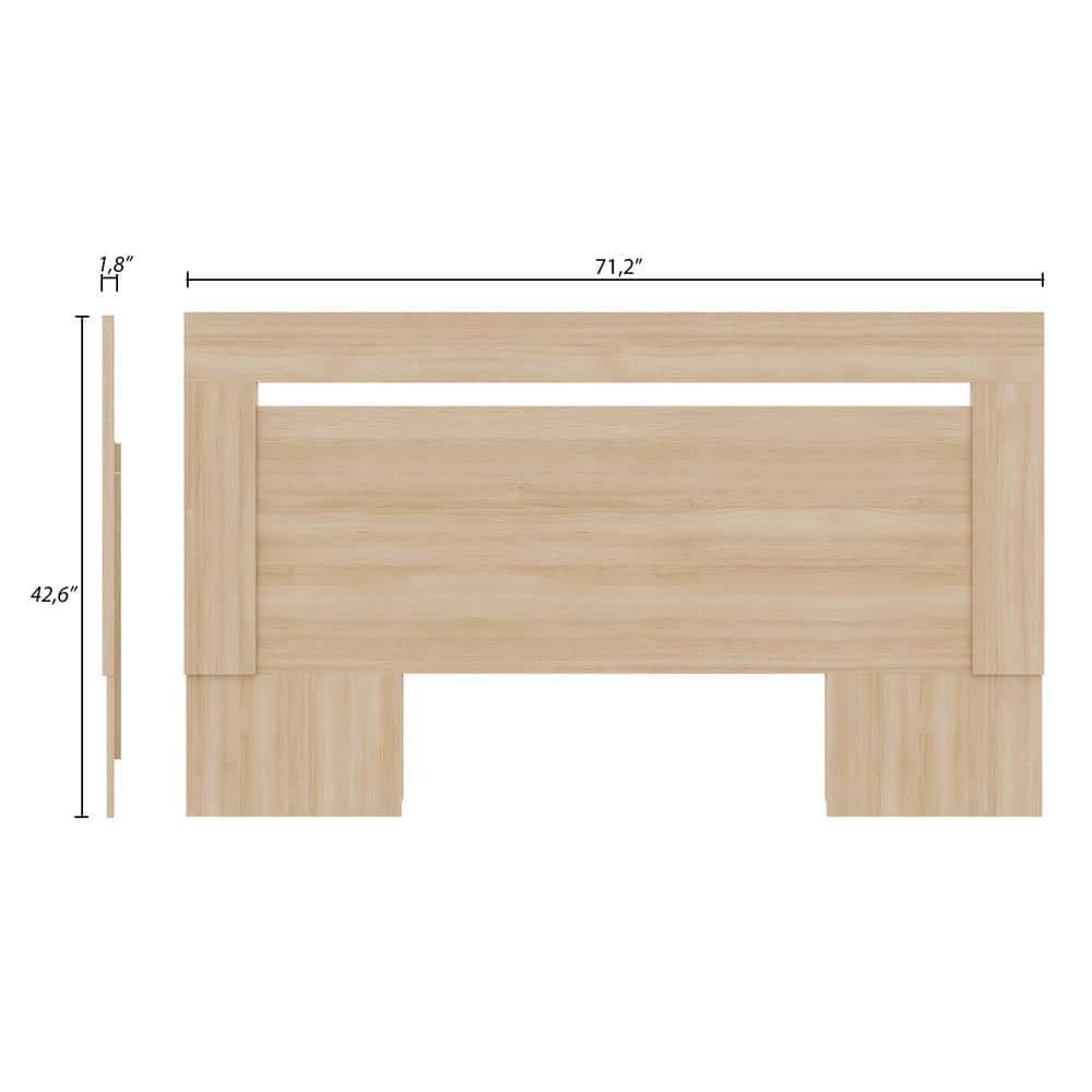 Natural Blonde Oak Queen Size Modern Wood Headboard