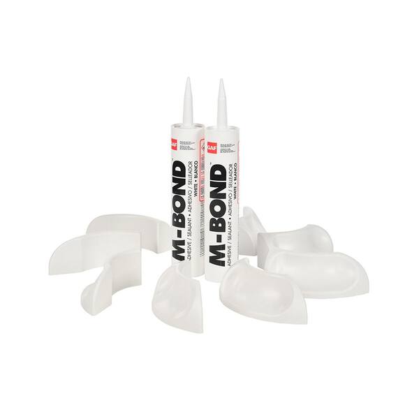 GAF M-Curb 2 in. L x 2 in. W Polyester Corner White Asphaltic Roofing Flashing Cover for Roof Penetrations (8 pcs per box)