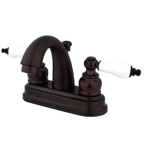 Restoration 4 in. Centerset 2-Handle Bathroom Faucet with Plastic Pop-Up in Oil Rubbed Bronze