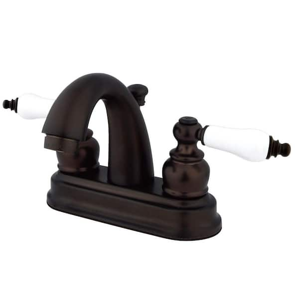 Kingston Brass Restoration 4 In. Centerset 2-Handle Bathroom Faucet ...