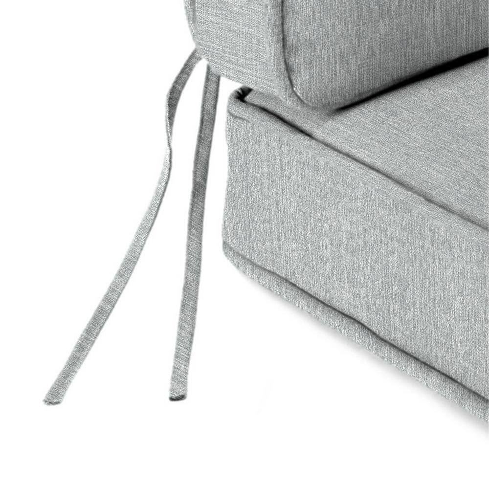 Tahiti Silver Polyester Outdoor Deep Seat Chair Cushion Set