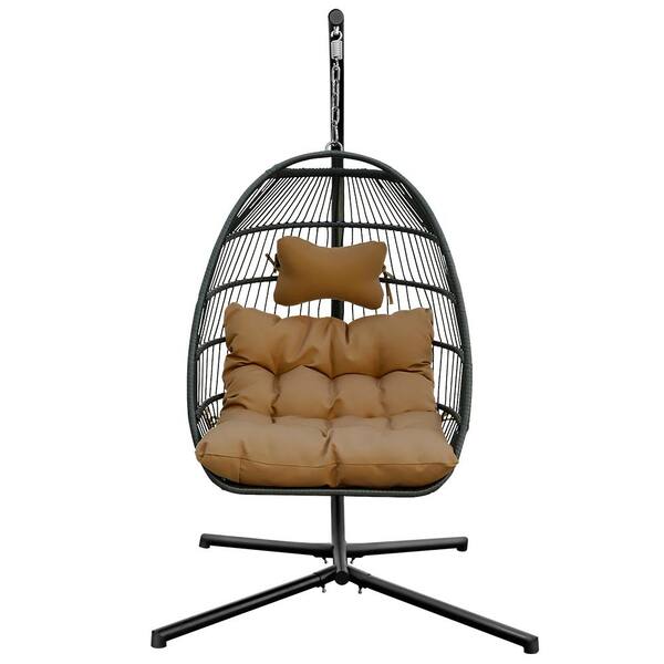 DIRECT WICKER Viraha Rattan Effect 4 Corners Single Hanging Egg Chair