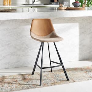 Granger 25.5 in. Cognac/Black Metal Counter Stool