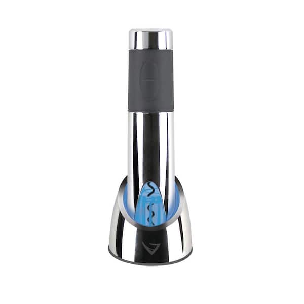 VINTURI Volt-9046 Electric Rechargeable Wine Opener with Base and Foil Cutter, Silver