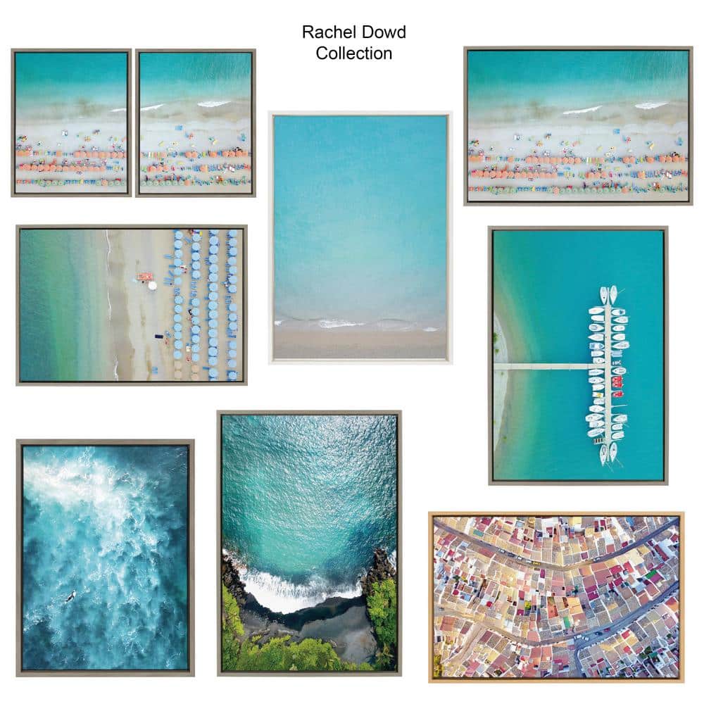 Paddle Out Ocean Waves Framed Canvas Wall Art