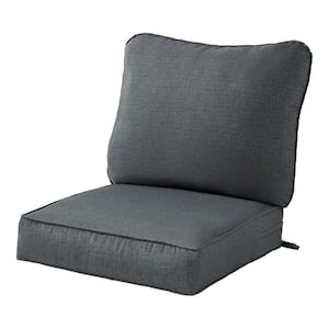 24 in. x 24 in. 2-Piece Deep Seating Outdoor Lounge Chair Cushion Set in Carbon