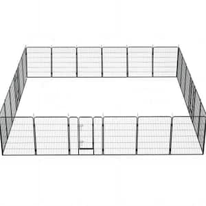 40 in. H x 32 in. W Foldable Heavy-Duty Metal Exercise Pens Indoor Outdoor Pet Fence Playpen Kit (24-Pieces)