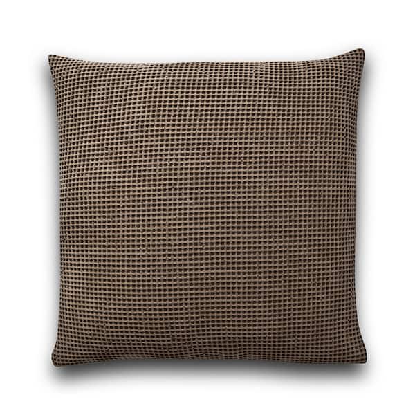 NADAAL STUDIOS Liora Pillow, 100% Cotton Cover, 100% Feather Insert, Brown Carob Brown