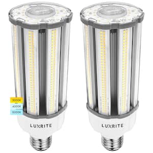 175-Watt Equivalent 175-Watt E39 Mogul Base Corn LED Light Bulb 3 Color Options 3000K-5000K Up to 9300 Lumens 2-Pack