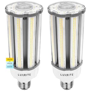 Verzwakken conversie amusement LUXRITE 150-Watt Equivalent 150-Watt E26/E27 Base Corn LED Light Bulb 3  Color Options 3000K-5000K Up to 5450 Lumens 2-Pack LR41605-2PK - The Home  Depot