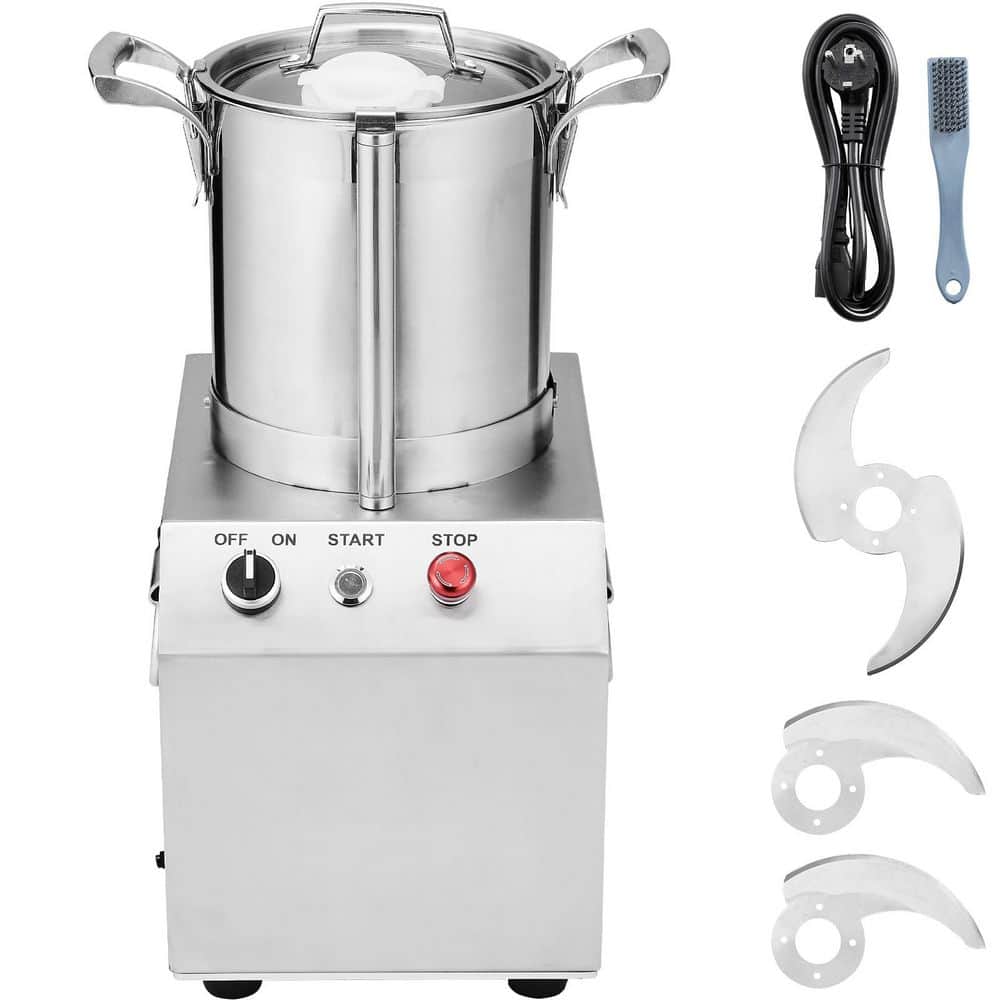 Food Processor and Vegetable Chopper, 25-Cups, Single Speed, Silver Food Processor, 6.3 Qt. Food-Grade Stainless Steel