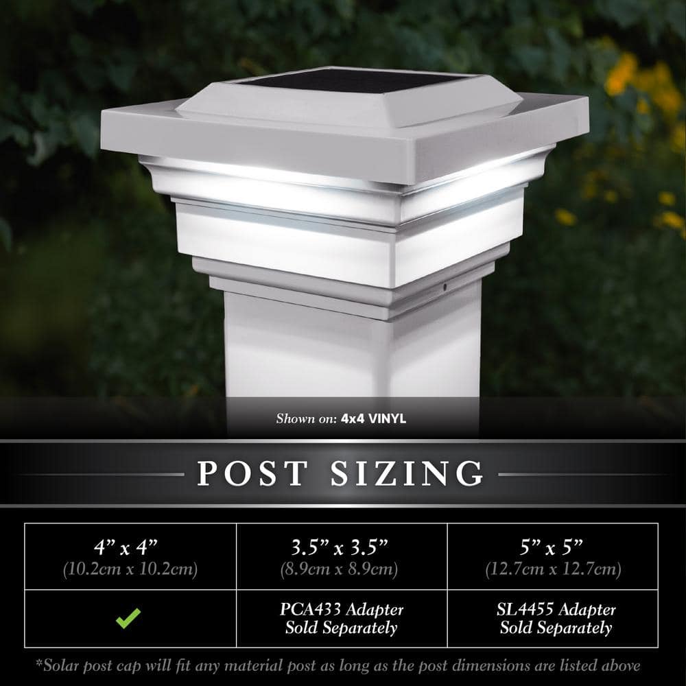 White PVC Solar LED Post Cap Multipack for Outdoor Lighting