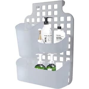 Versatile Over Cabinet/Door Storage Organizer with Interchangeable Baskets for Shower Caddy 3in. White