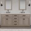 Chestnut 72 in. W x 22 in. D x 34.2 in. H Double Sink Vanity in Grey Oak with Marble Vanity Top in Carrara White