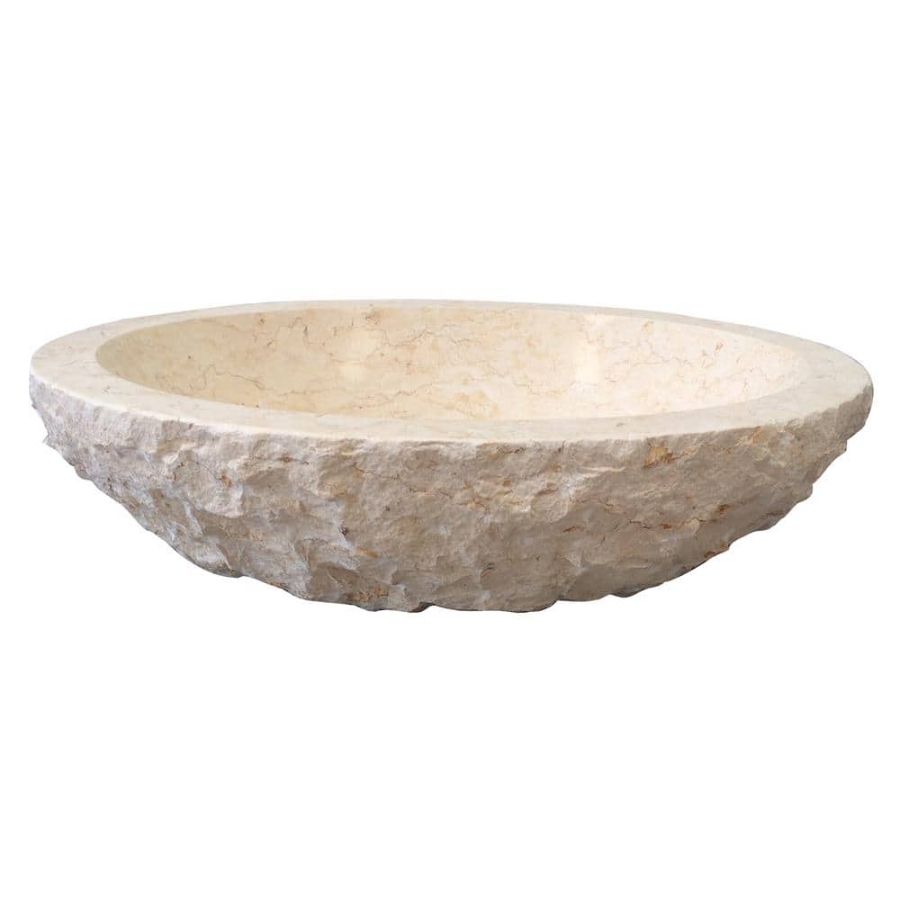 18'' Beige Marble Oval Vessel Sink