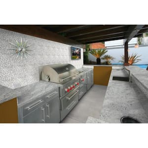 Cultura White Honed and Tumbled 11.81 in. x 11.81 in. x 8 mm Pebbles Mesh-Mounted Mosaic Tile (1 sq. ft.)