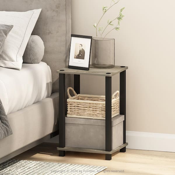 Furinno Simplistic  French Oak/Black 13.4 in. W Nightstands