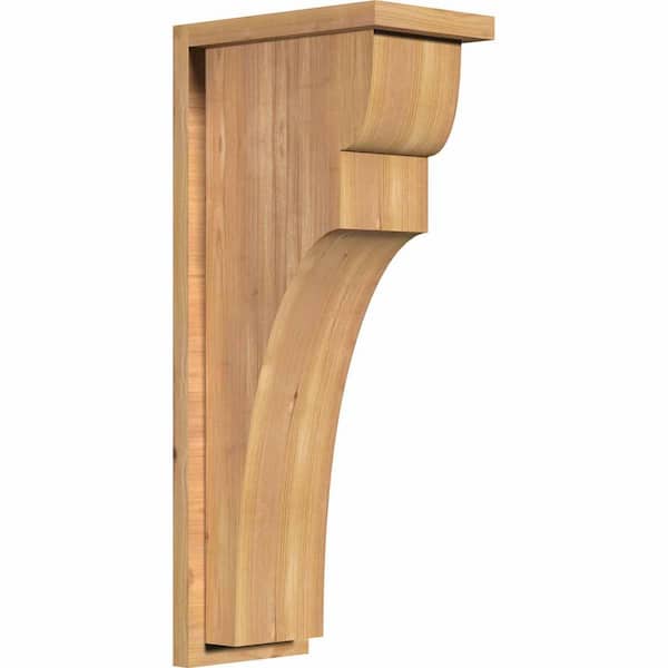 Ekena Millwork 7-1/2 in. x 12 in. x 28 in. Western Red Cedar Yorktown Smooth Corbel with Backplate