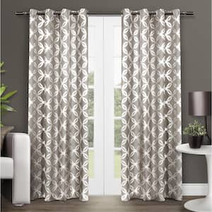 Modo Natural Ogee Light Filtering Grommet Top Curtain, 54 in. W x 84 in. L (Set of 2)