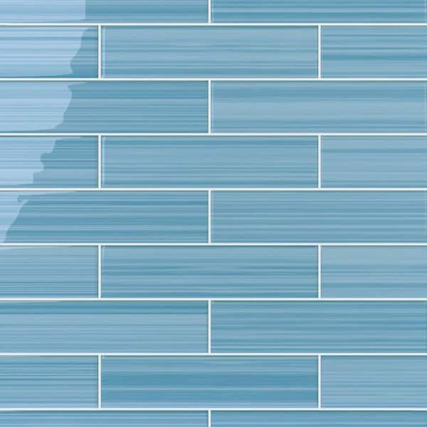 Bodesi Hand Painted Rectangular 3 in. x 12 in. Astoria Blue 40 Glass tile (10 sq. ft./per Case)