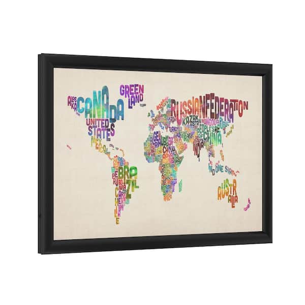Trademark Fine Art Typography World Map II by Michael Tompsett