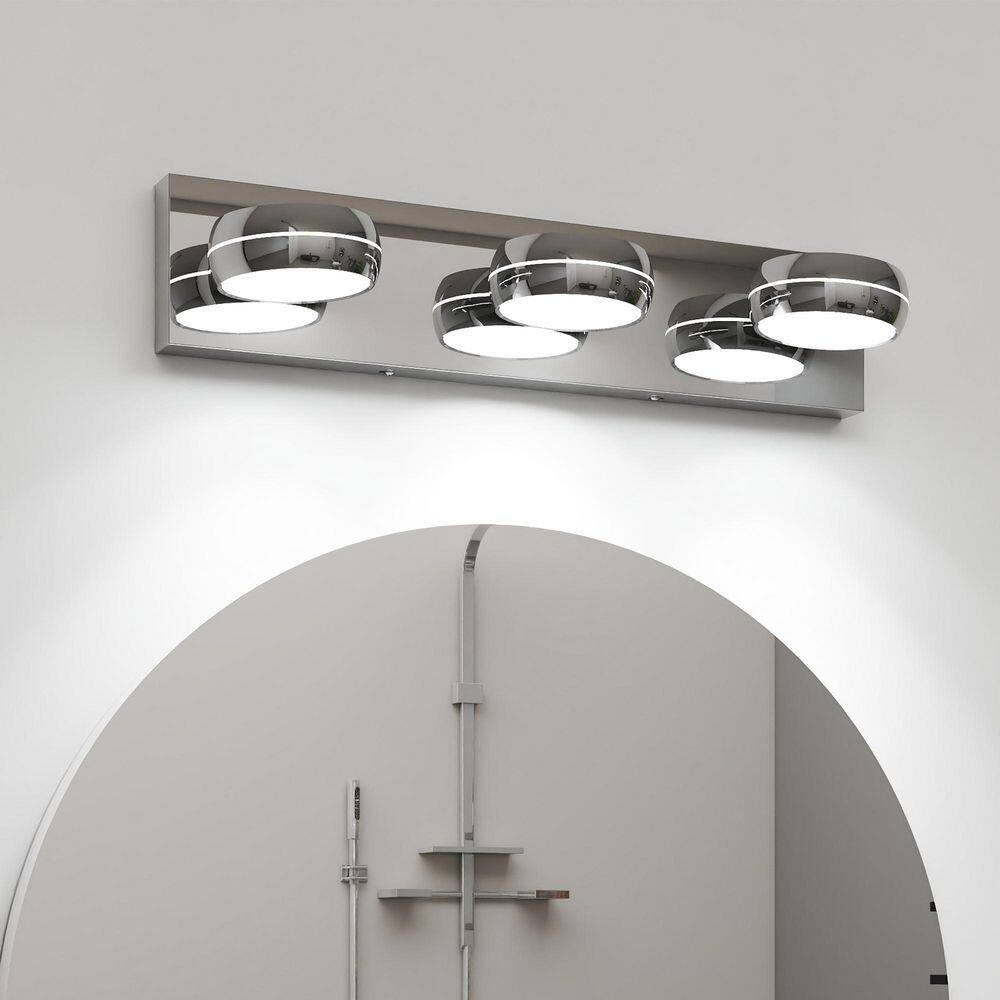 20 in Modern Chrome 3-Light LED Vanity Light for Bathroom Mirror with Rotatable Stainless Steel Design, Hardwired price history on PriceWatchPro