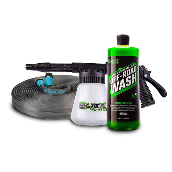 Sun Joe 1/2 in. Dia x 75 ft. Fiber Jacket Garden Hose with Foam Blaster and Extra Thick Foaming Cleaning Solution Included