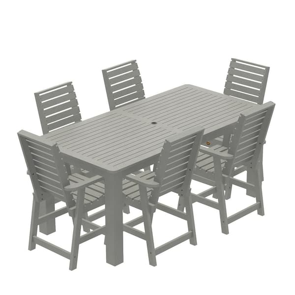 Unbranded Glennville 7-Pieces Recycled Plastic Outdoor Counter Dining Set