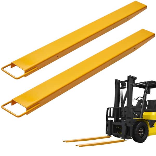 VEVOR Pallet Fork Extensions 60 in. L x 4.5 in. W Heavy-Duty Carbon Steel Fork Extensions for Forklifts (1-Pair, Yellow)