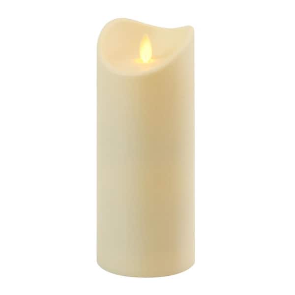 LUMABASE Weather Resistant LED Candle with Moving Flame 9 in.