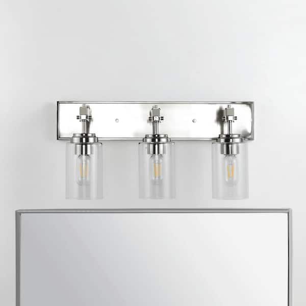 Warley 3-Light Nickel/Clear Indoor Sconce