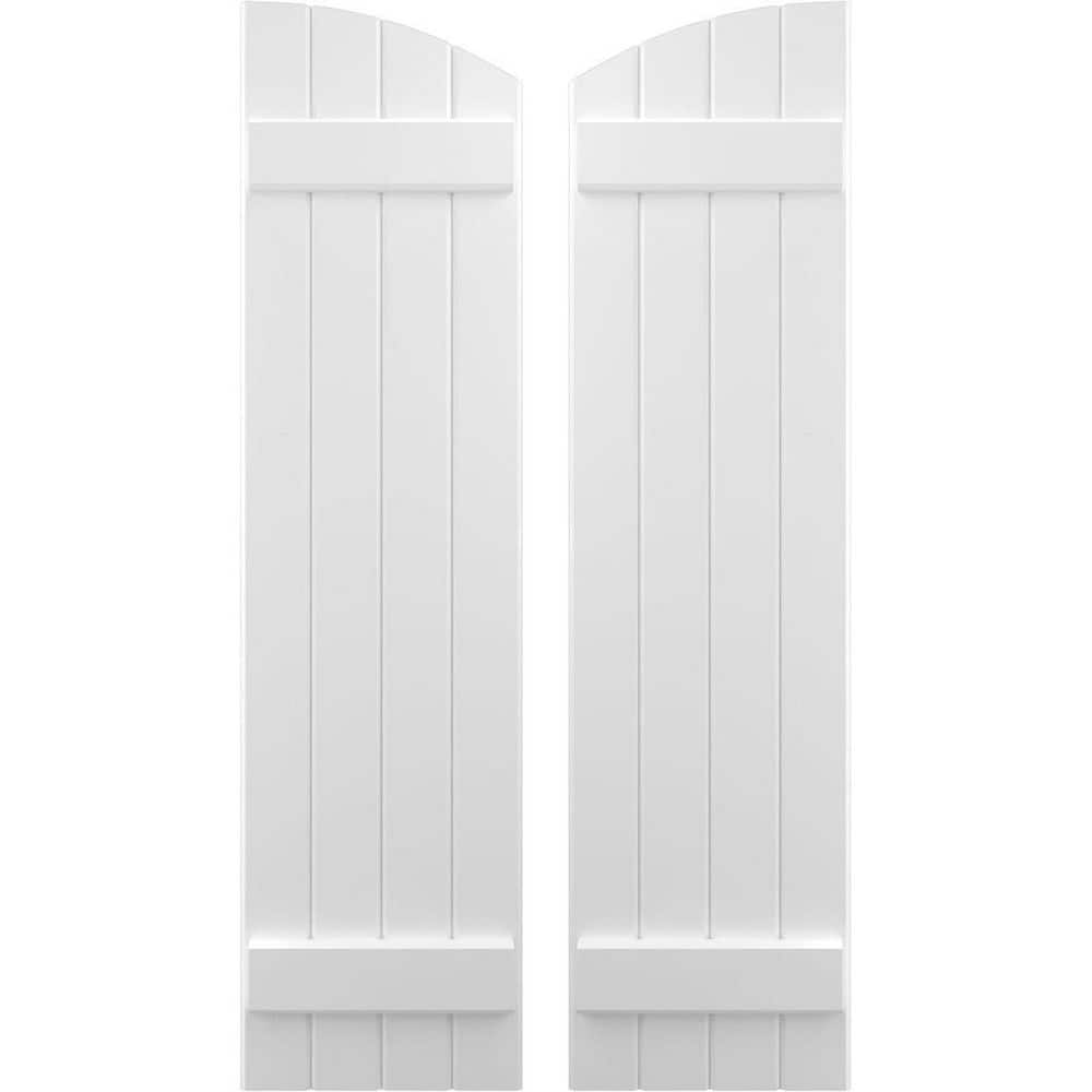 14 in. W x 60 in. H Americraft Exterior Real Wood Joined Board and Batten Shutters Elliptical Top White price history on PriceWatchPro
