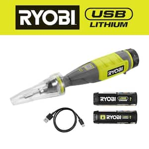 Ryobi USB Lithium Glue Pen Kit with 2.0 Ah USB Lithium Battery and Charging Cable